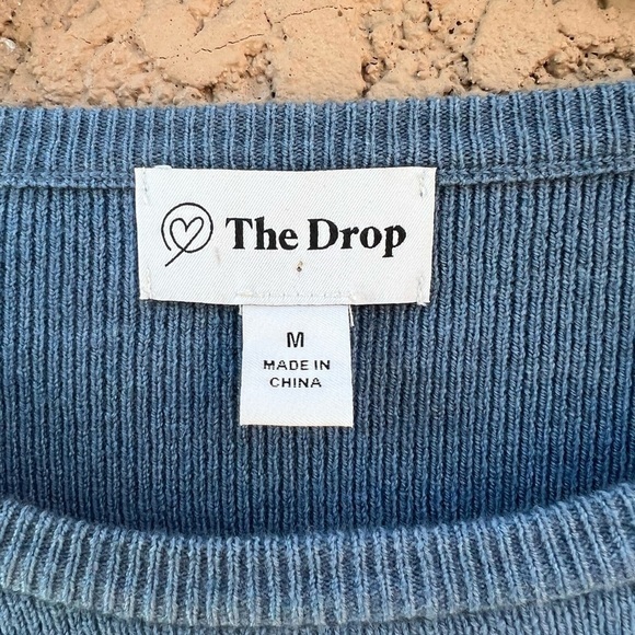 The Drop Women's Nomi Cropped Sweater Top Womens Size Medium Blue - Picture 7 of 12
